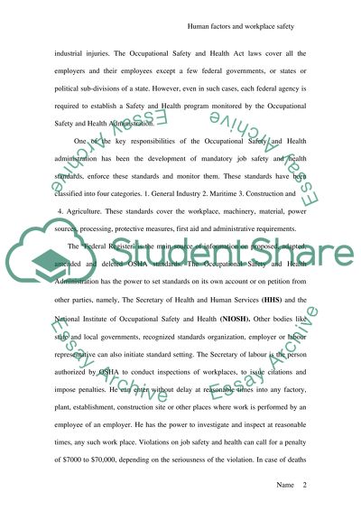 Impact of The Occupational Safety and Health Act