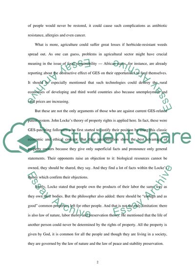 Property rights and genetic engineering