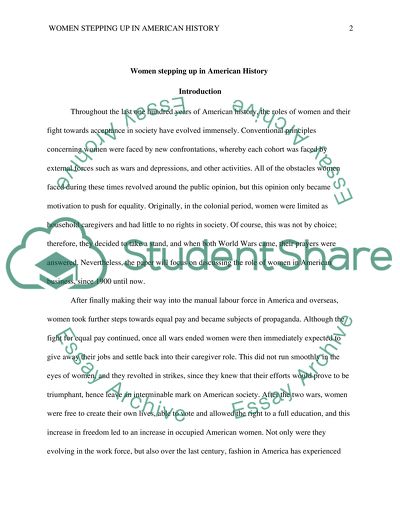 Women Stepping Up In American History