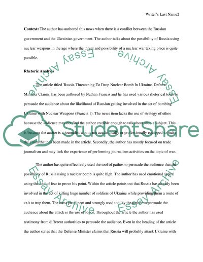 Rhetorical situation analysis