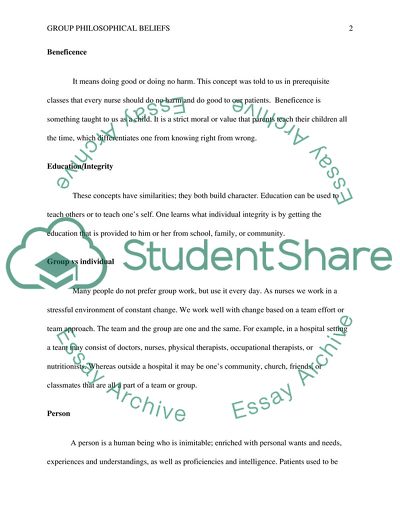 Group Philosophical Beliefs and Common Philosophical Elements