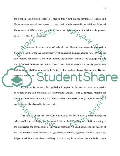 Analysis of the Kansas-Nebraska Act