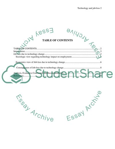Job Loss Because of Technology