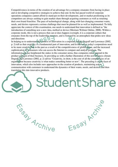 Innovation on a Company or Product