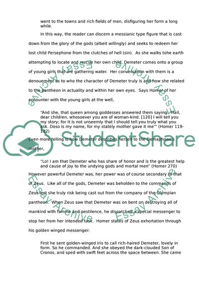 How does the Homeric Hymn to Demeter position the goddess in the structure of the pantheon