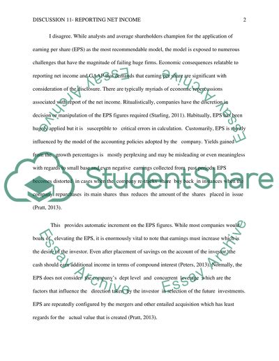 Discussion 11- reporting net income
