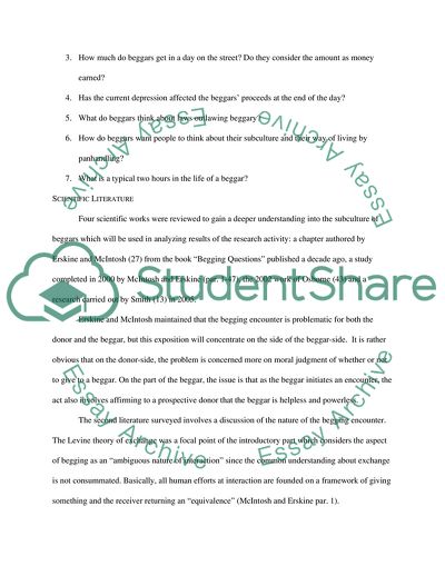 Beggars: A Misunderstood Subculture