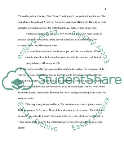 Hemingways A Very Short Story