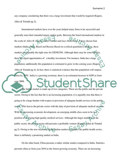 Genicon: A Surgical Strike into Emerging Markets