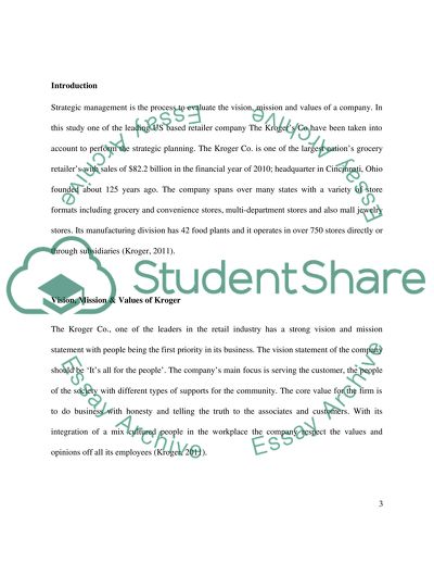 Strategic Management of The Krogers Co