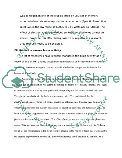 Effect of cell phone on the human body