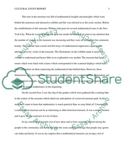 Cultural Event Report