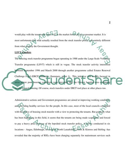 Housing Stock Transfer