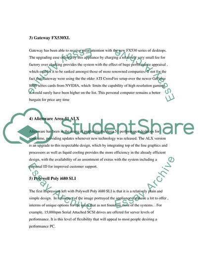 Performance Desktop Personal Computers