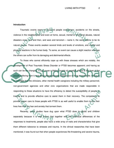 Living with the Post Traumatic Stress Disorder