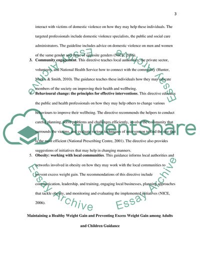 Role of NICE in Developing the Guideline