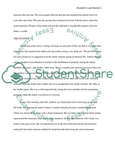 Did Elizabeth Lizze Borden murder her parents