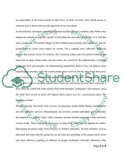 Analysis of Seventh-day Adventists Website