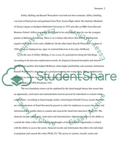 White collar crime essay