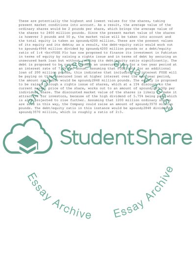 The Investment of FUSE Plc