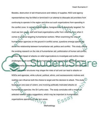 Humanitarian Aid, Conflict, and Politics