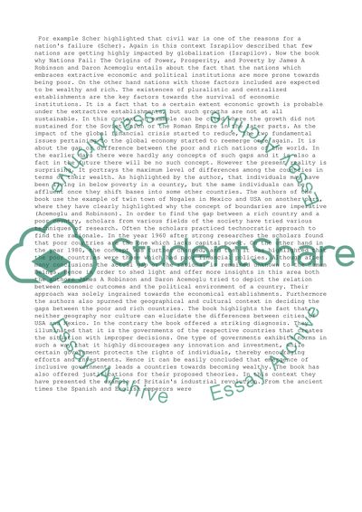 Why Nations Fail: The Origins of Power, Prosperity and Poverty