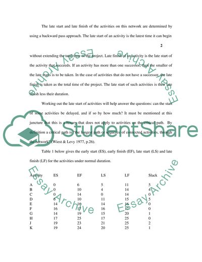 Planning, Scheduling, and Control of Large Projects