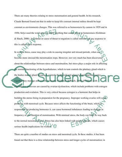 Correlation between Menstruation Pain and Stress