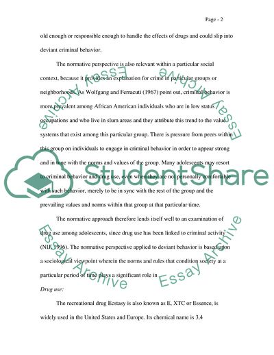Drug Use and Normative Deviance