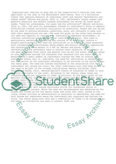 Organizational Behavior - The Vancouver 2011 Stanley Cup Riots