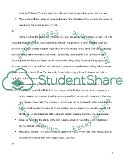 Business Financing and the Capital Structure