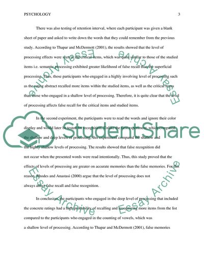 Does level of processing affect false recall and false recognition