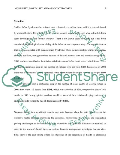 WK 3 DB1 AND 2 SIDS, Morbidity, Mortality, and Associated Costs