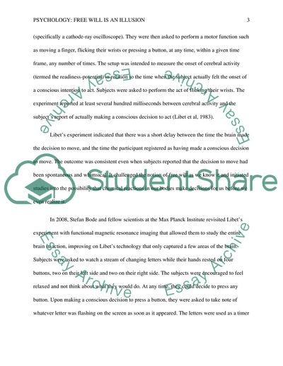 Psychology: Free will is an Illusion