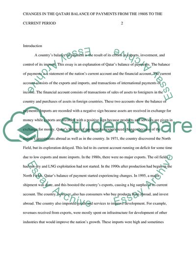 Changes in Qatari Balance of Payments from the 1980s to the Current Period
