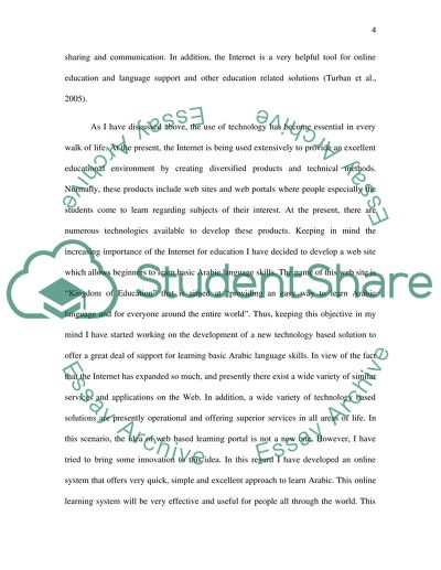 Arabic learning tools. Kingdom of Education web based platform development. Project evaluation