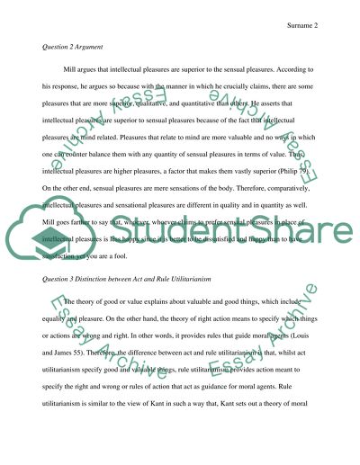 Questions on Hedonism, Utilitarianism, Norcross, Doctrine of Double Effect