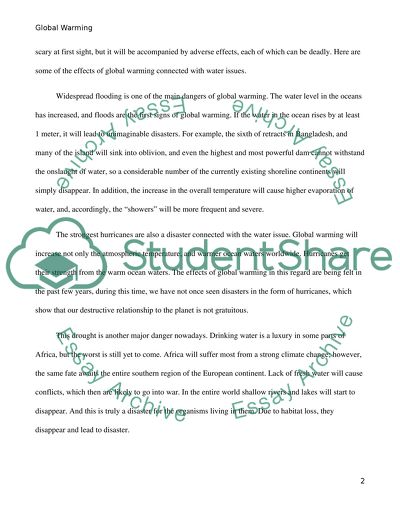 Global Warming: Flooding and Lack of Pure Water