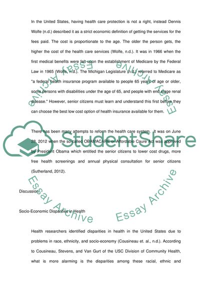 Healthcare inequality among older adults or senior citizens