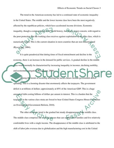 Effects of Economic Trends on Social Classes