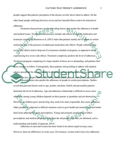 What factors predict adherence