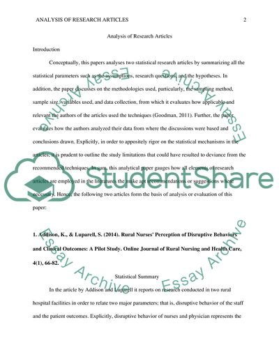 Statistical Research Articles Analysis