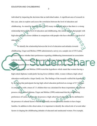 Level of Education and Childbearing