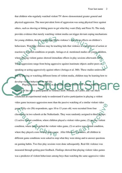 Short-term and Long-term Effects of Media Violence on Children