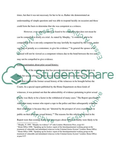 To What Extent Are Witnesses Assisted and Protected by the Laws of Evidence