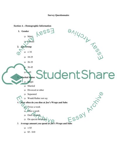 A Poll to Meet the Restaurant Comers Perspective
