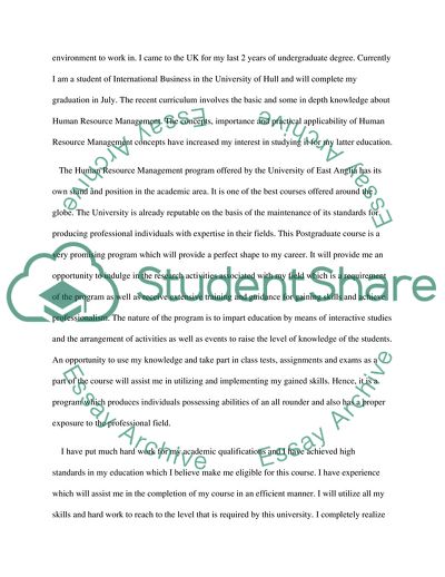 International Human Resource Management in University of East Anglia