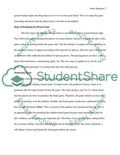 Marketing Challenges Developing a New Board Game