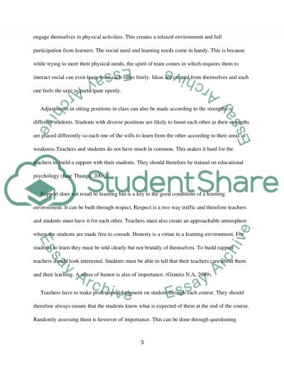 explain how to establish and maintain a safe and supportive learning environment explain how to establish and maintain a safe and supportive learning environment