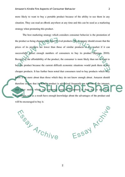 Amazons Kindle Fire Aspects of Consumer Behavior